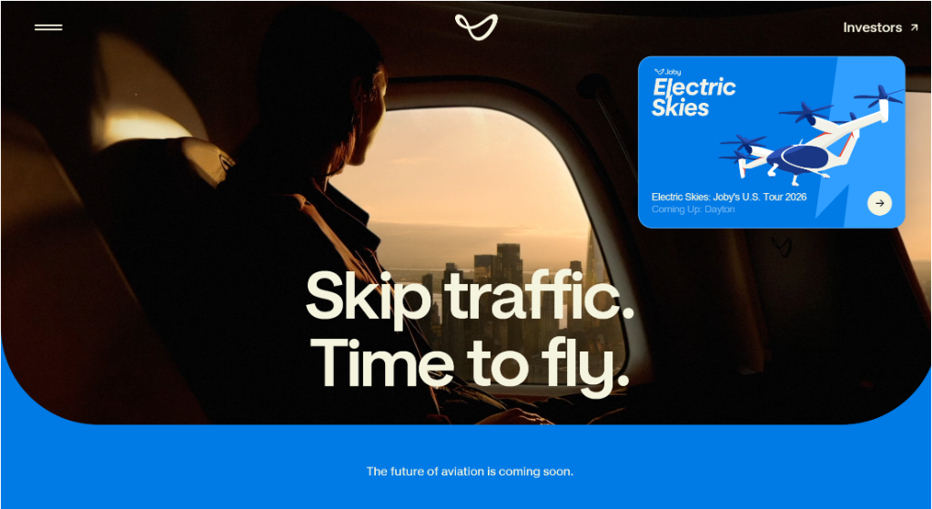 Joby Aviation website mockup